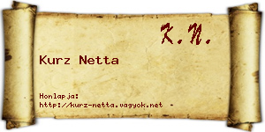 Kurz Netta névjegykártya